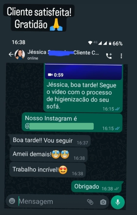 Depoimento de cliente satisfeito