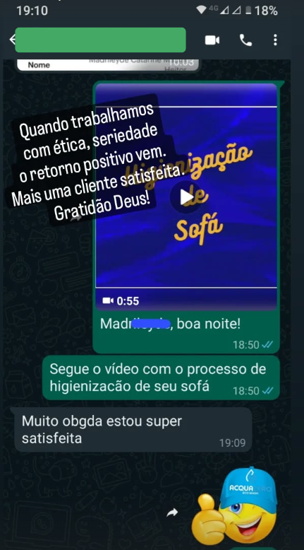 Depoimento de cliente satisfeito