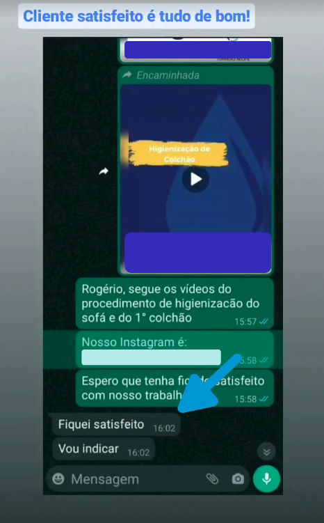 Depoimento de cliente satisfeito