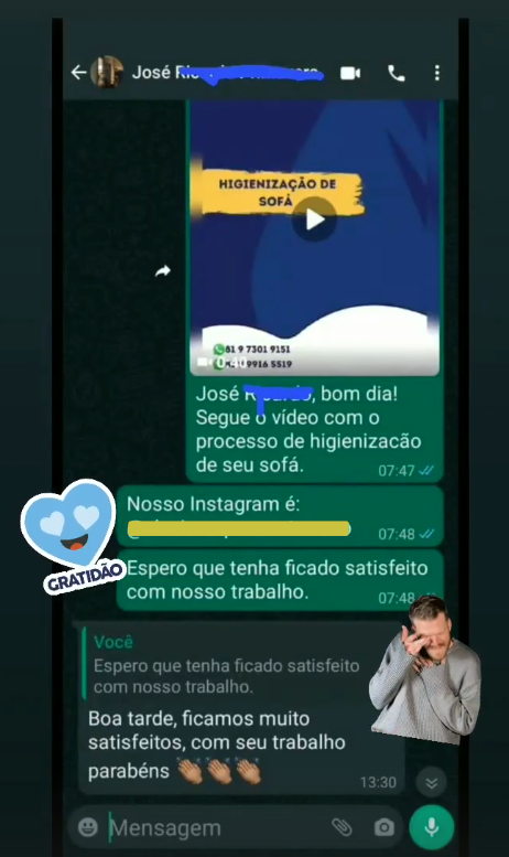 Depoimento de cliente satisfeito