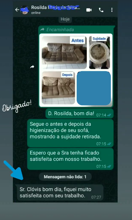 Depoimento de cliente satisfeito