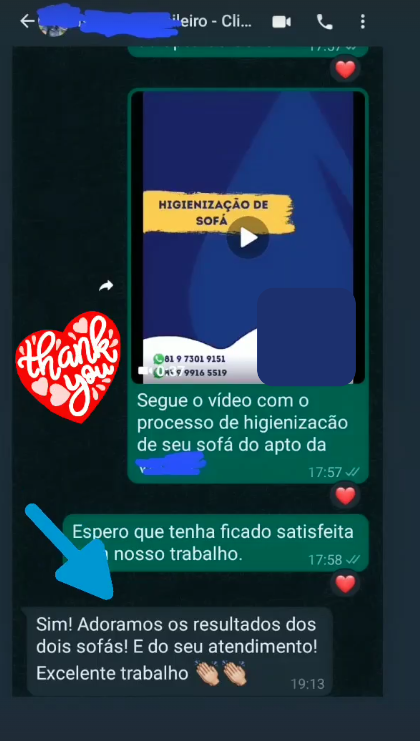 Depoimento de cliente satisfeito